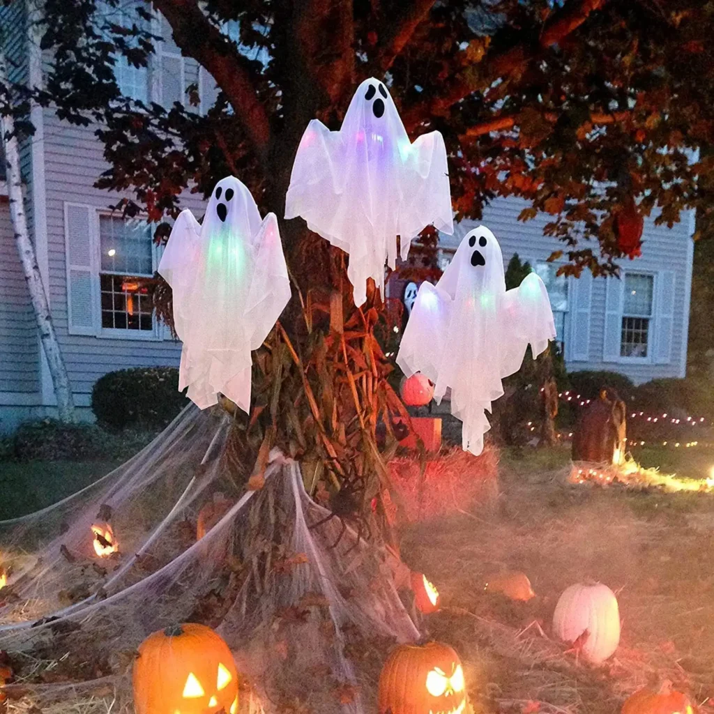 How To Decorate The Front Of Your House For Halloween - Floating Ghost Lanterns