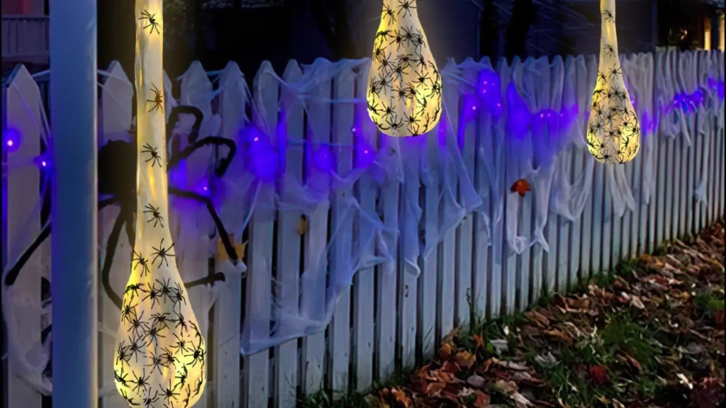How To Decorate The Front Of Your House For Halloween - Spider Egg Sacks