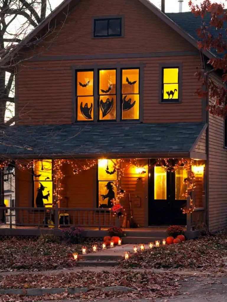 How To Decorate The Front Of Your House For Halloween - Eerie Window Silhouettes